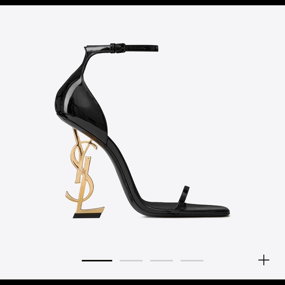 YSL | Black Patent Sandals OPYUM decorated with YSL initials on heels | Size 39 - Picture 3 of 13